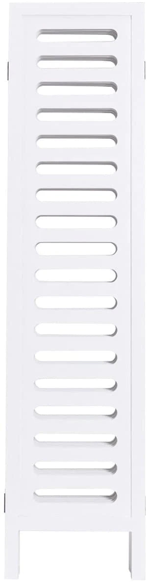 Wooden Partition Handcrafted Partition Room Divider Separator for Living Room Office Wood Consists of 6 Panels to be Placed in Zig-Zag (White) Dime Store