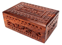 Thumbnail for Handmade Wooden Jewellery Box for Women Jewel Organizer Hand Carved with Intricate Carvings Gift Items Dime Store
