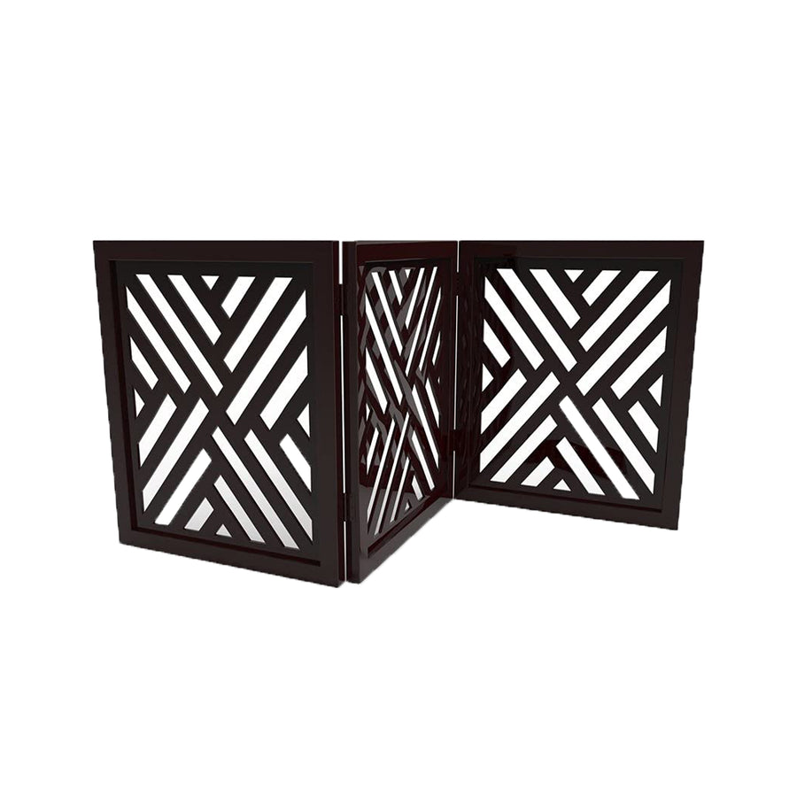 Wooden Freestanding Pet Gate Step Over Fence Expands Up to 54" Wide Foldable Indoor Dog Gate and Baby Safety Fence | Pet Barrier Child Barrier Dime Store