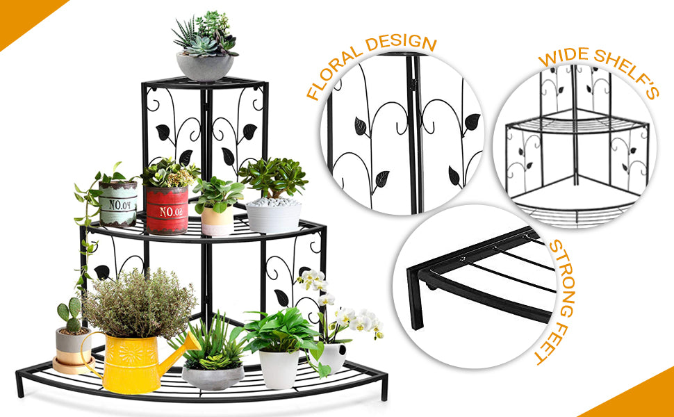 Plant Stand Flower Pot Stand for Balcony Living Room Home Decor Room Decor Outdoor Indoor Plants Corner Stand Dime Store
