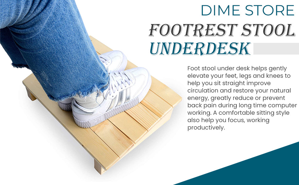 Foot Rest Under Table for Office Home | Under Desk Foot Raster (Natural, Large) Dime Store