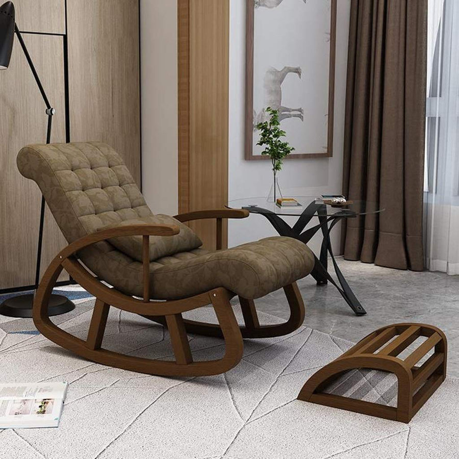 Wooden Rocking Chair With Foot Rest | Swaying Chair Dime Store