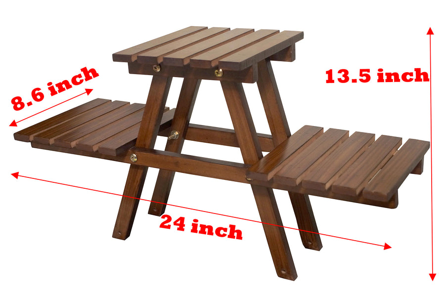 Wooden Plant Stand for Balcony Living Room Outdoor Indoor Plant Stand Foldable Display Rack Storage Rack for Patio Garden Yard Dime Store