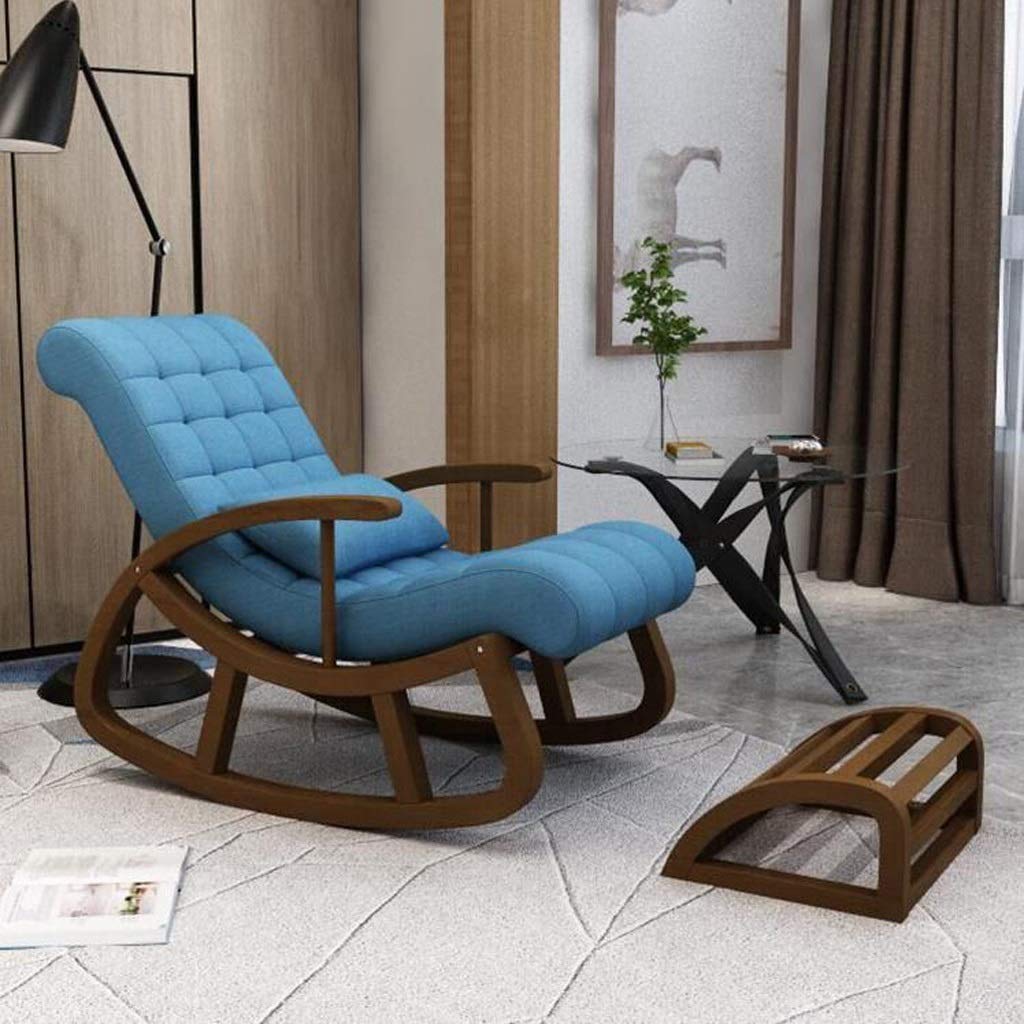Wooden Rocking Chair With Foot Rest | Swaying Chair Dime Store