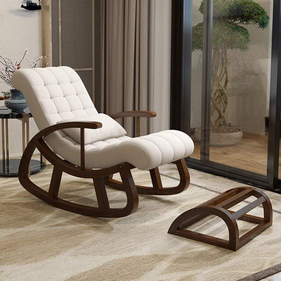 Wooden Rocking Chair With Foot Rest | Swaying Chair Dime Store