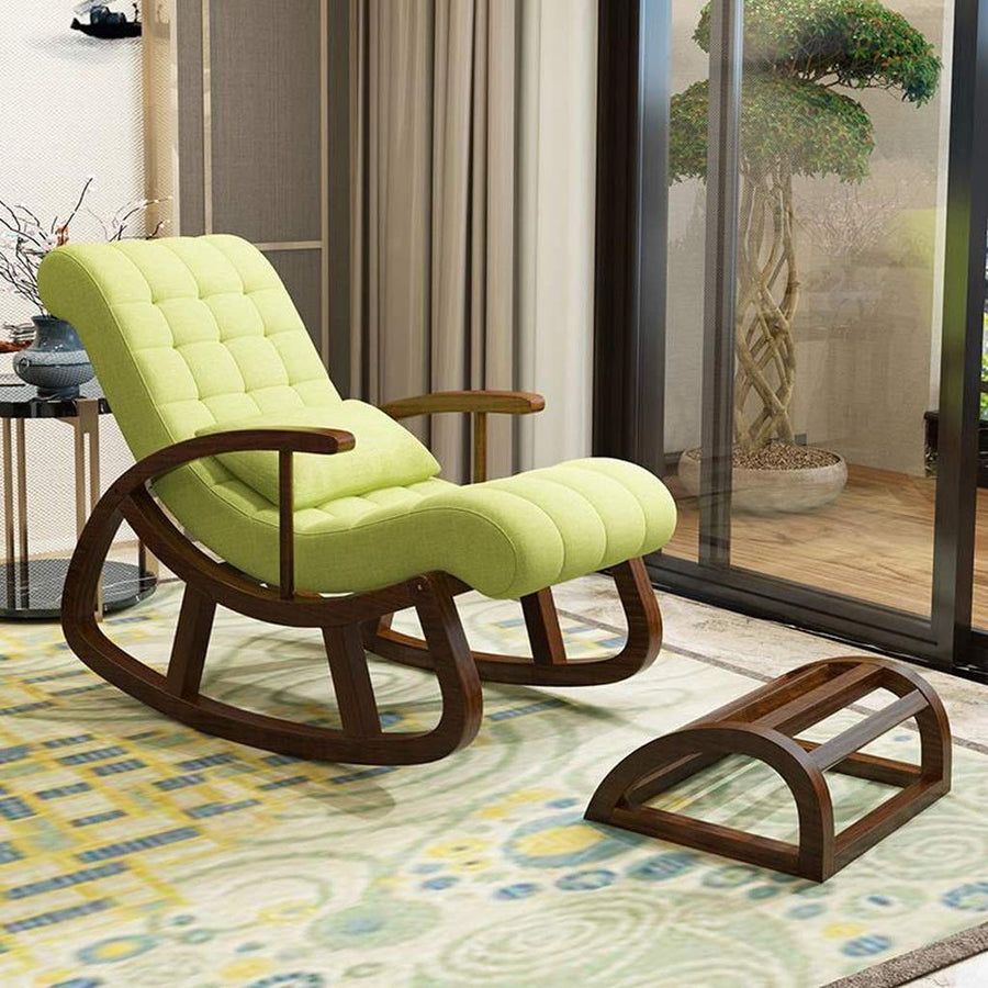 Wooden Rocking Chair With Foot Rest | Swaying Chair Dime Store